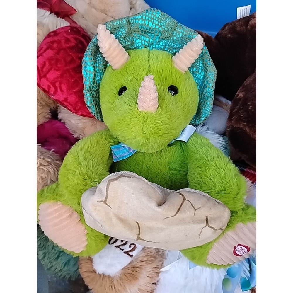 Triceratops Plush Plays  Peekaboo W/ Egg Stuffed Animal Dinosaur Dino Works Rare
